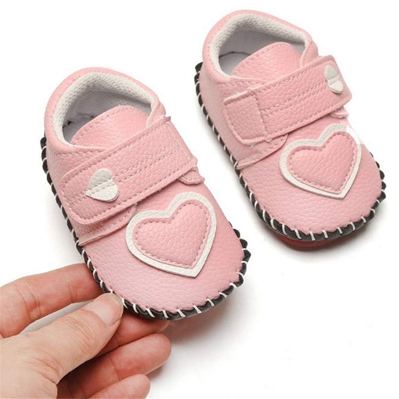 HsdsBebe Baby Boys Girls Pu Leather Hard Bottom Walking Sneakers Toddler Rubber Sole First Walkers Infant Cartoon Slippers Crib Shoes(12-18 Months) - Image 3